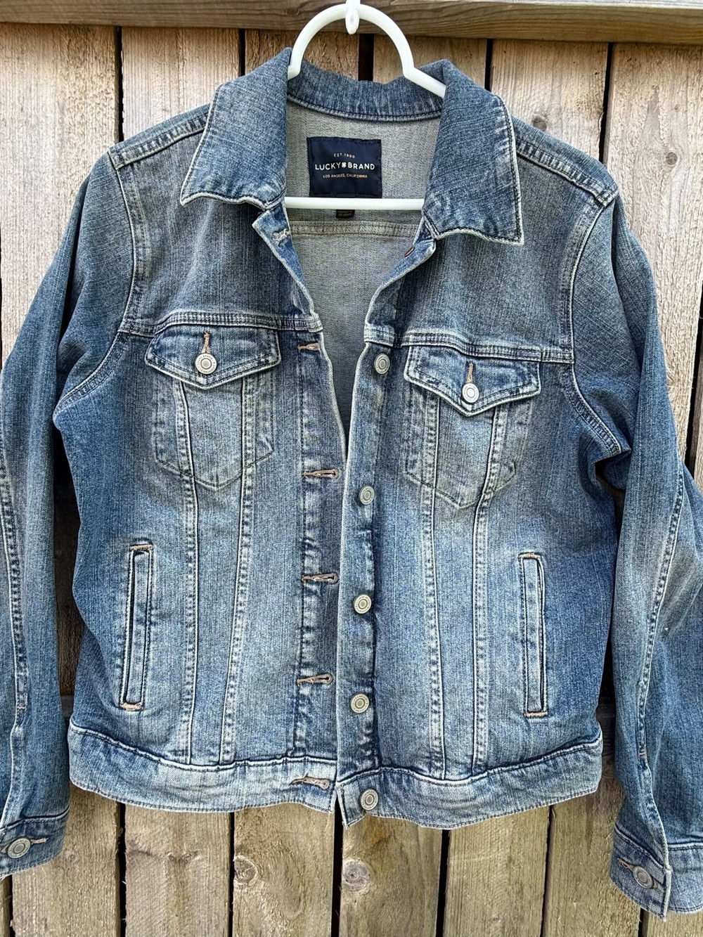 Lucky Brand Faded Blue Denim Jacket Medium The Tomboy Trucker